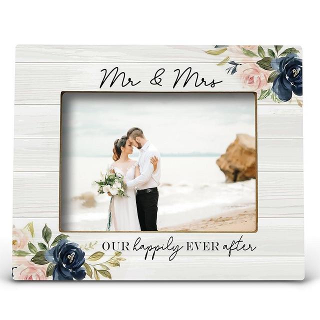 FONDCANYON Mr And Mrs Picture Frame, Wedding Picture Frame, Wedding Gifts, Mr And Mrs Gifts, Marriage License Frame, Gifts for Newlywed, Mr And Mrs Our Happily Ever After Photo Frame 5x7