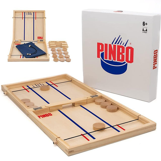 PINBO The Classic Slingshot Board Game, Large 27" Model Two Player Fast Paced Action for Kids and Adults, Foldable Design for Travel & Storage, Spare Parts Included