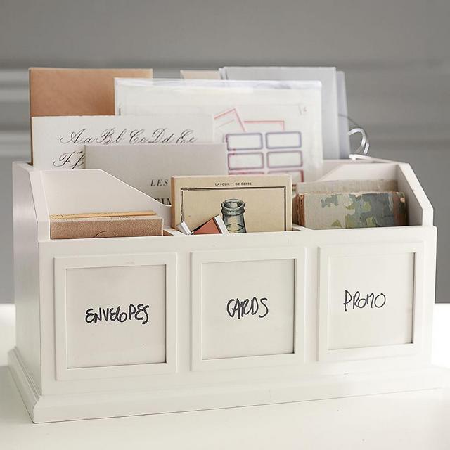 Bedford Photo Caddy, Antique White