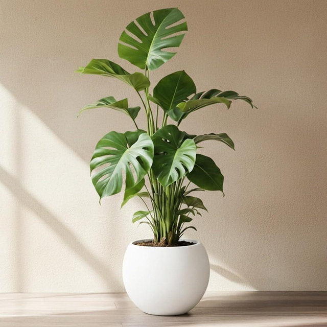 DEPLA LANE Marlo Fiberstone Round Planter (8.5" Pot Opening x 12..6" D x 9.8" H) Smooth Finishes, Lightweight, Durable, UV Resistant, Modern Minimalist Home Decor, Indoor Outdoor Plant Pot (S, White)