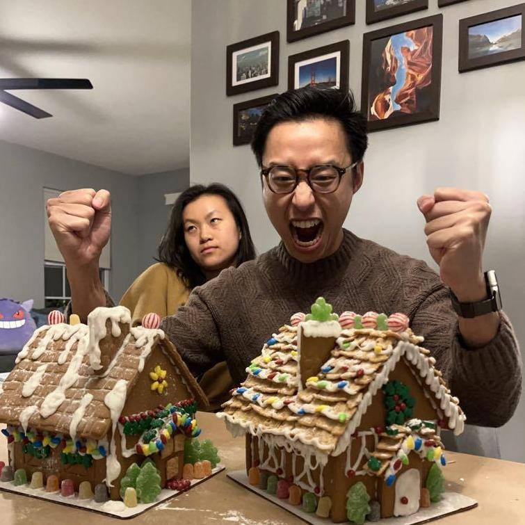 We officially became a couple on this day! Do you like our gingerbread houses?