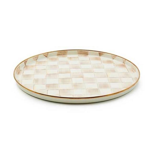 Mackenzie-Childs Mocha Check Round Tray