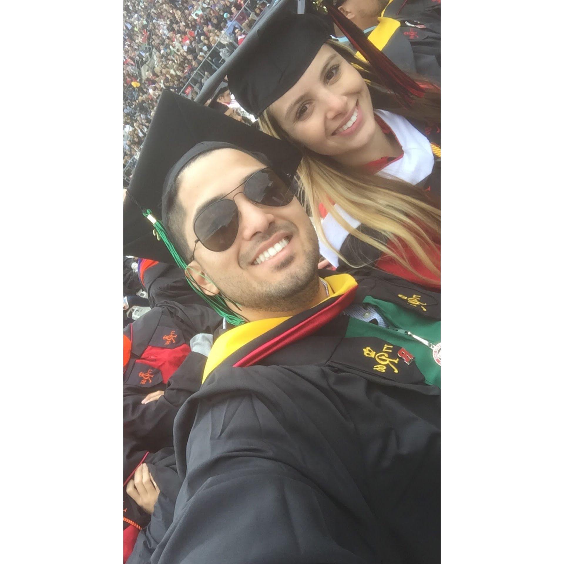 Graduating Rutgers together. Former President Obama spoke at our graduation