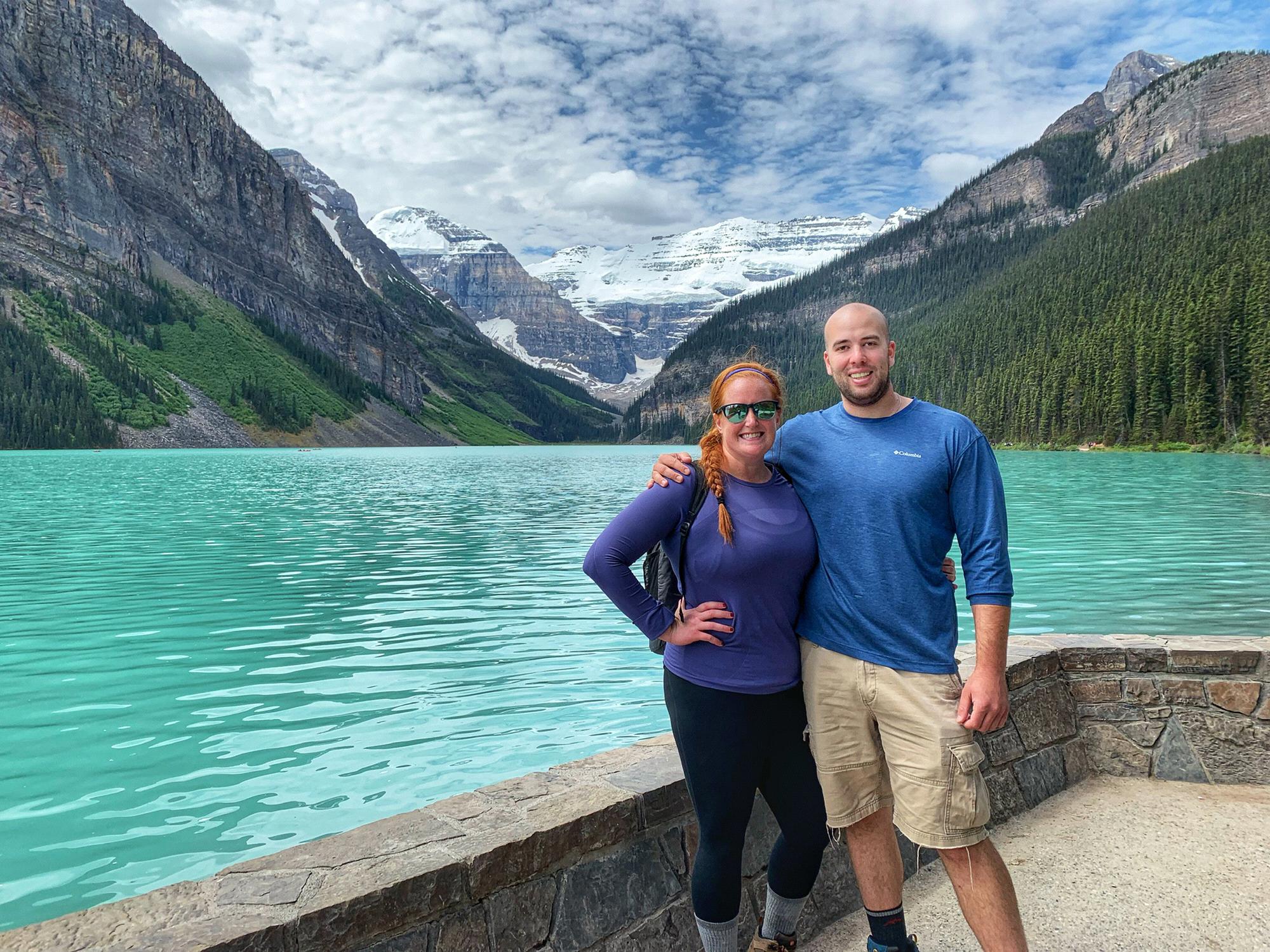 Hiking by Lake Louise in Banff, Canada