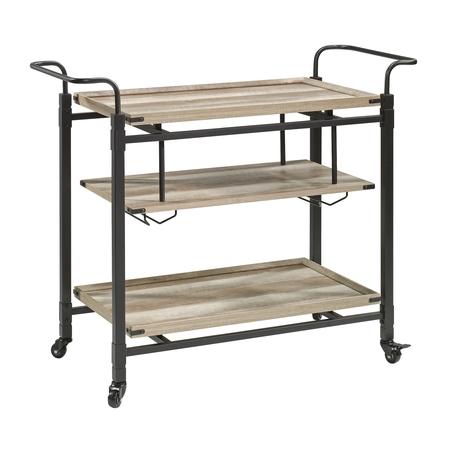 Better Homes & Gardens Crossmill Bar Cart, Weathered Finish