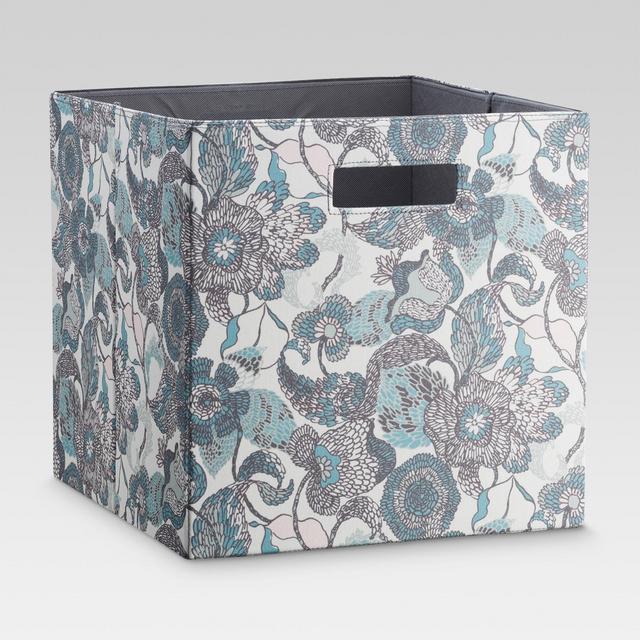 Fabric Cube Storage Bin Blue/Gray 13" - Threshold™
