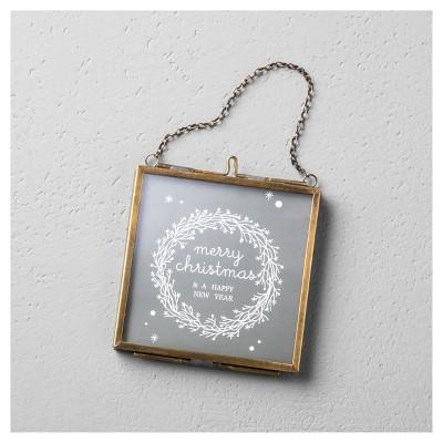 Product description page - Pressed Glass Photo Frame Ornament (3") - Hearth & Hand™ with Magnolia