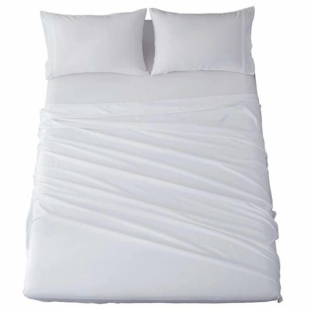 4 Piece Sheet Set (White, King)