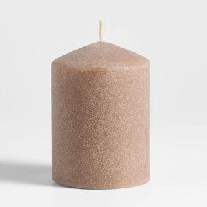 Sand Small Light Brown 3"x4" Pillar Candle + Reviews | Crate & Barrel