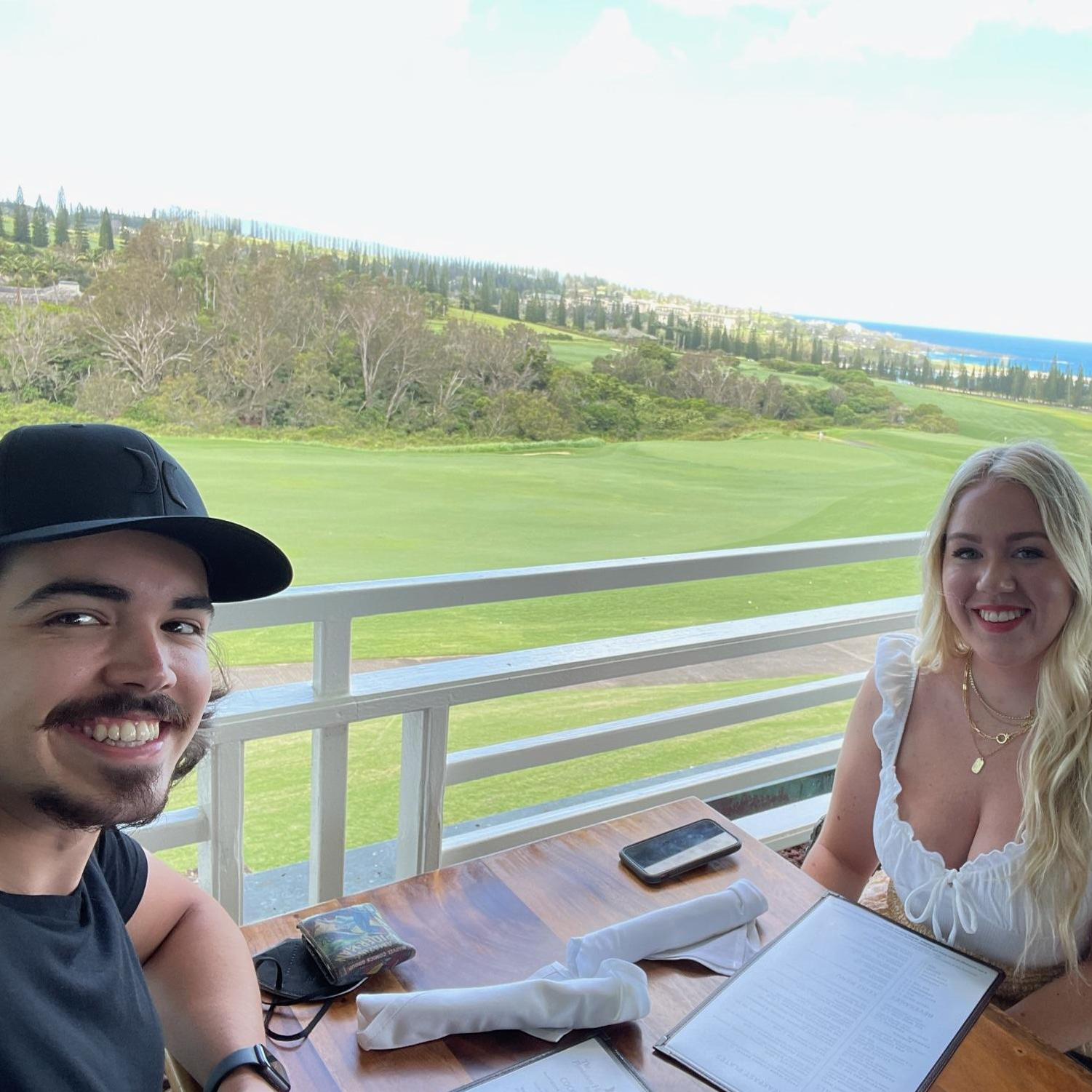 Our breakfast before he proposed!