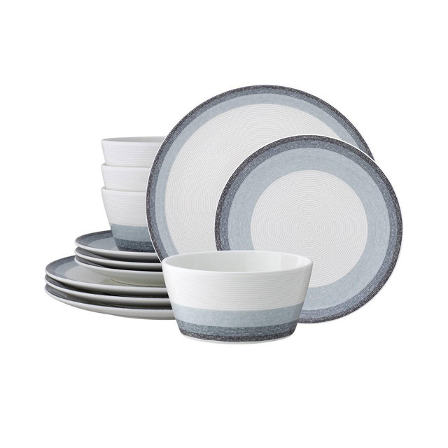 Noritake Colorscapes Layers 12 Piece Coupe Dinnerware Set
