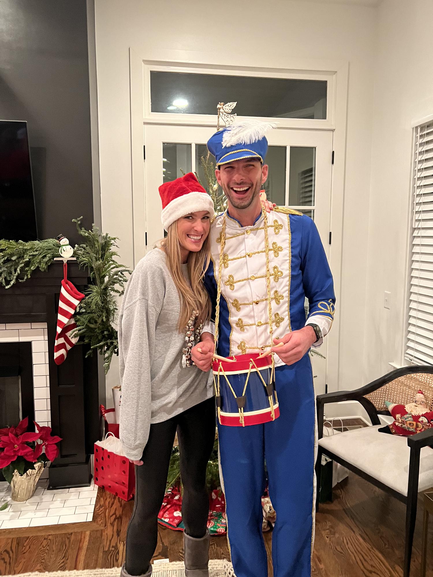 Another costume party (Christmas carol theme)! Stef’s had some wardrobe issues for her Silver Bells costume😬, but JP nailed the Little Drummer Boy costume