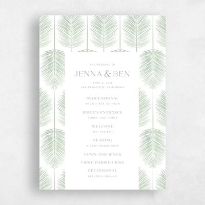 Green Simple Wedding Program - Curacao