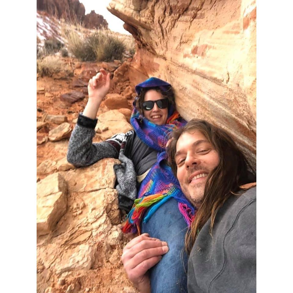 Hiding out from a storm in the Valley of Fire State Park.
