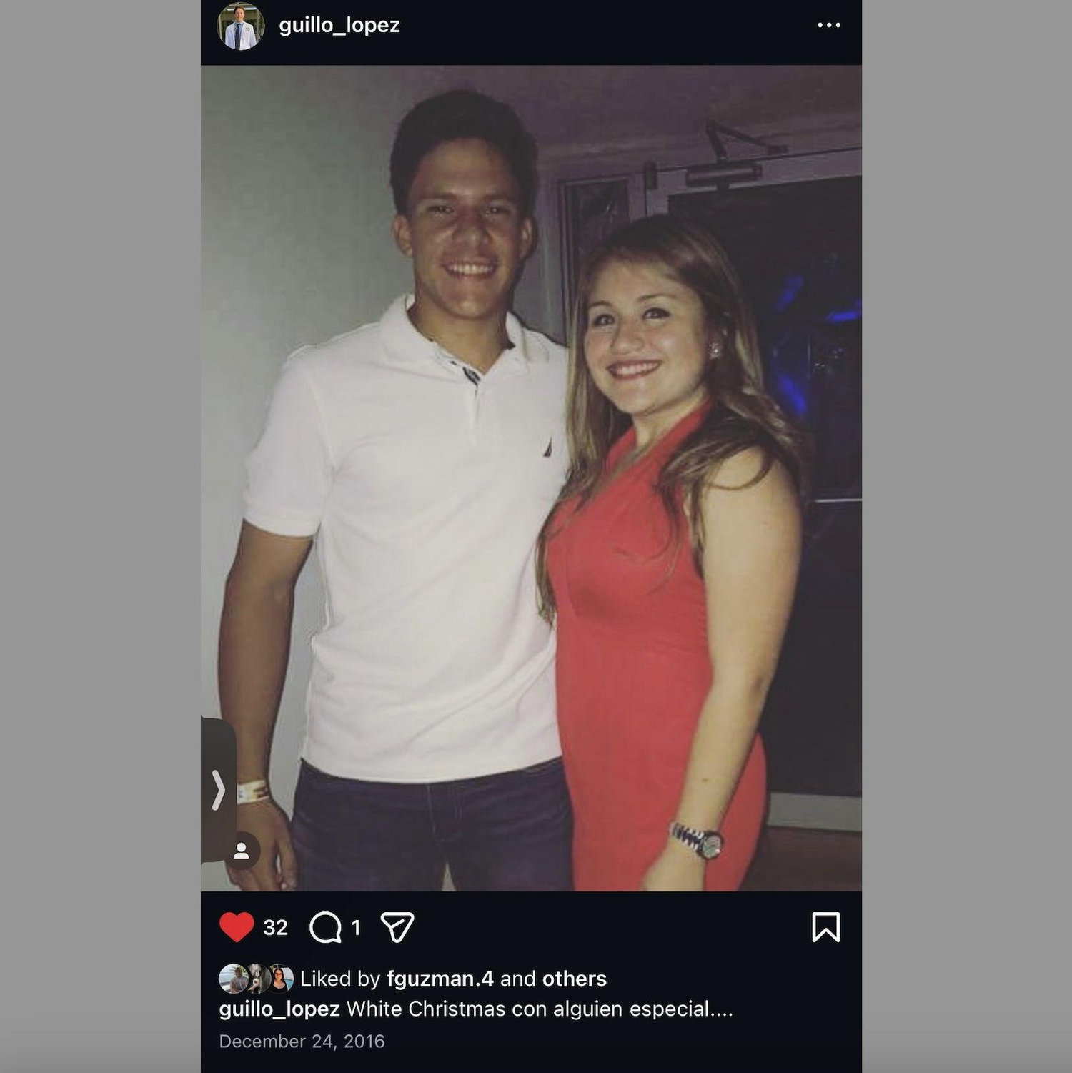 El primer post de Guillo en IG