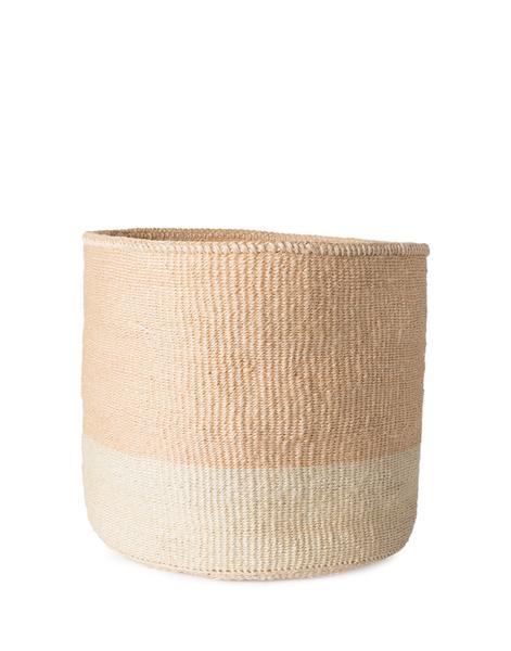 Colorblock Sisal Basket - White