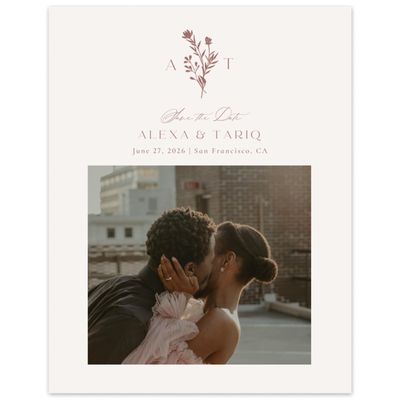 Brown Greenery Wedding Digital Save the Date - Hazel Photo