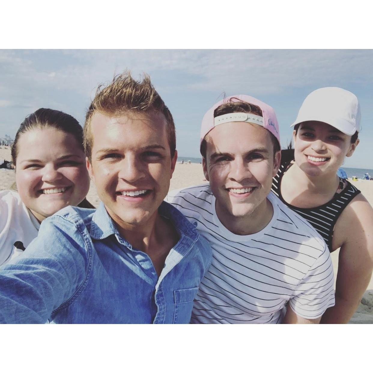 Katelyn, Tim, Bradon and Chelsea at Ocean City, MD.