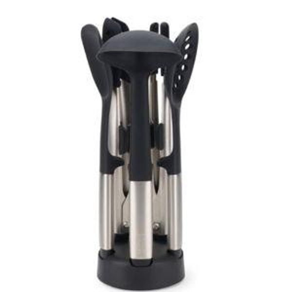 Joseph Joseph Elevate Fusion 5-piece Silicone Utensil Set with Storage Stand, Stainless Steel