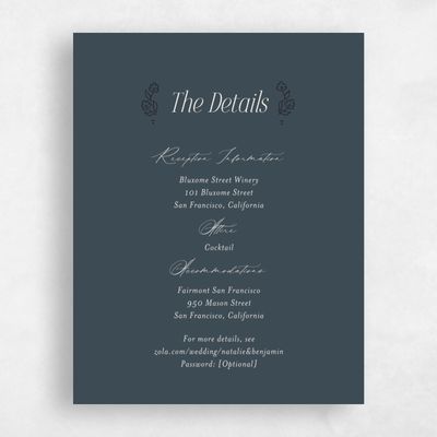 Navy Blue Wedding Enclosure - Sorsha