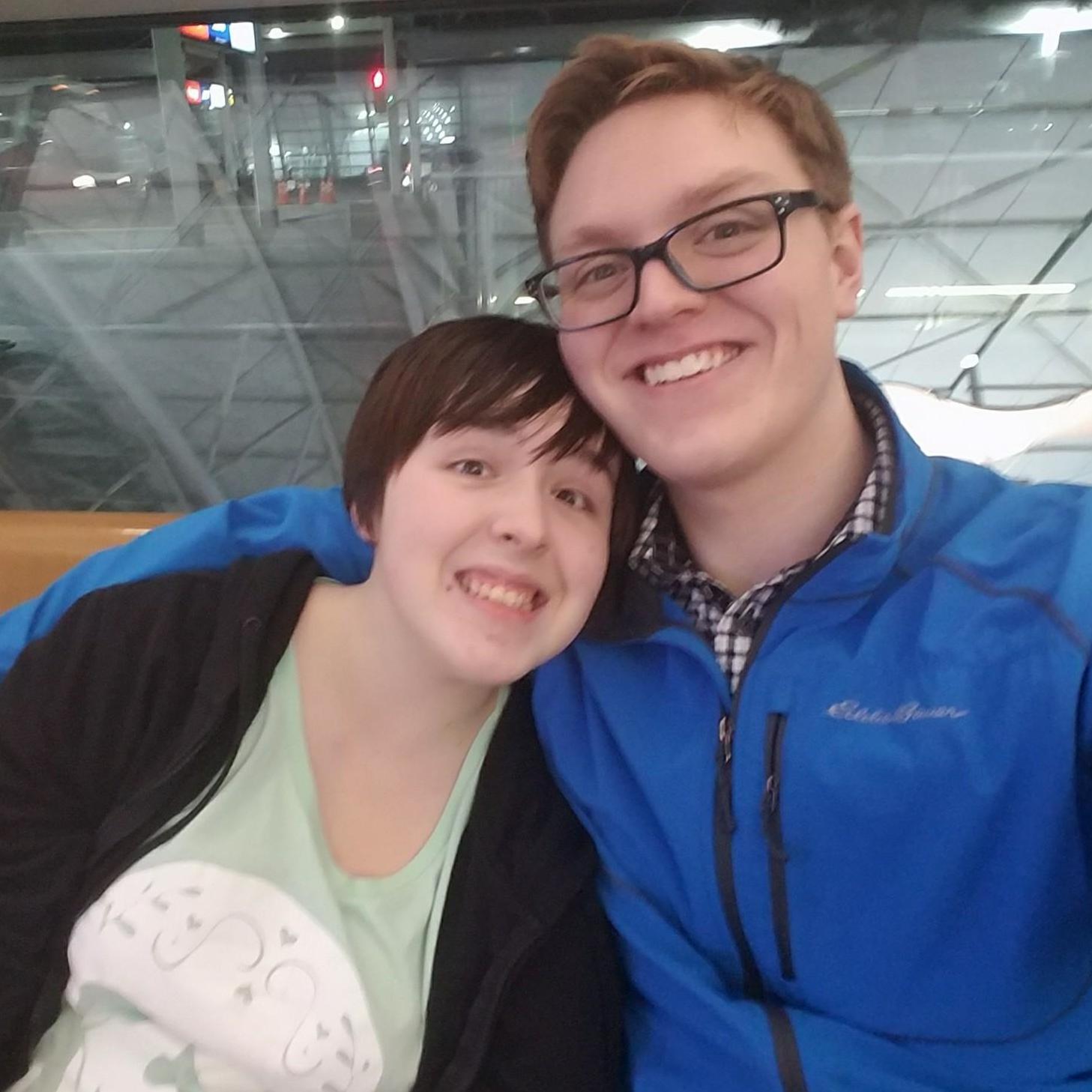 Our first photo in South Korea, I was so tired that I thought opening my eyes wide would make me feel more awake... I just look crazy.