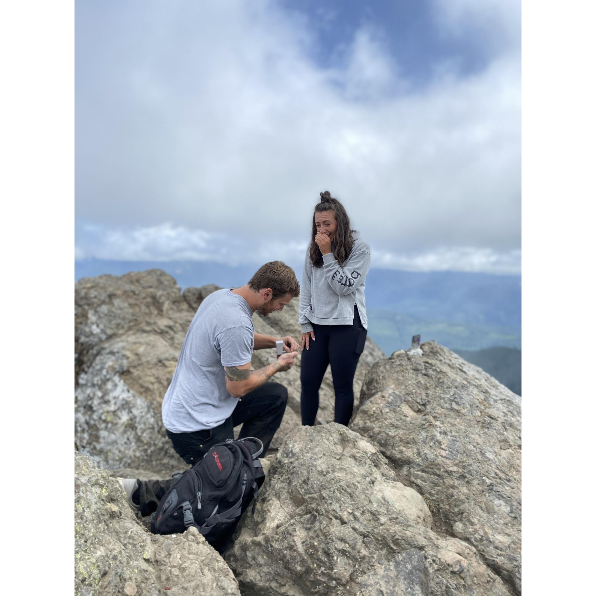 Our engagement on top of High Rock Lookout - August 8th, 2020