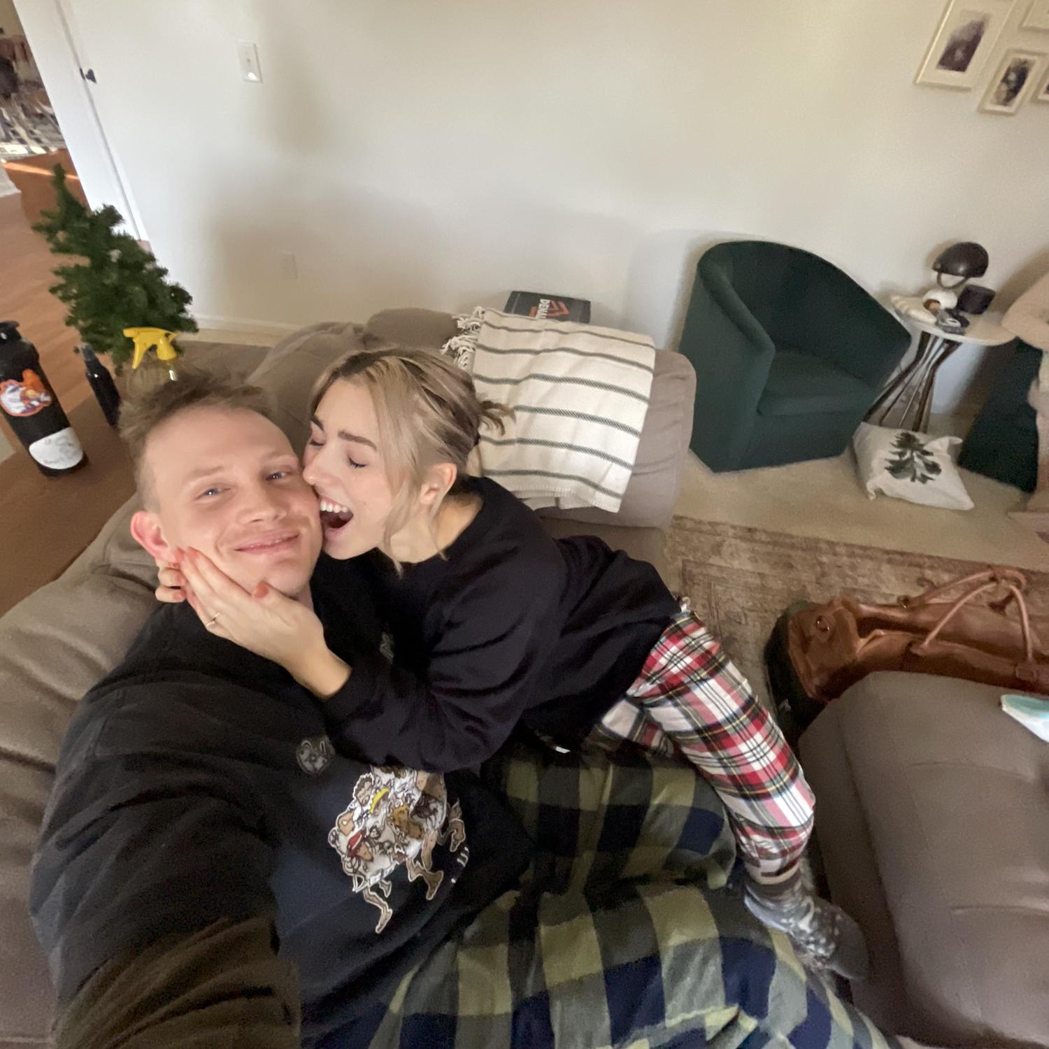 Our very first Christmas morning together (we only fought one time over a game of taboo), December 2023