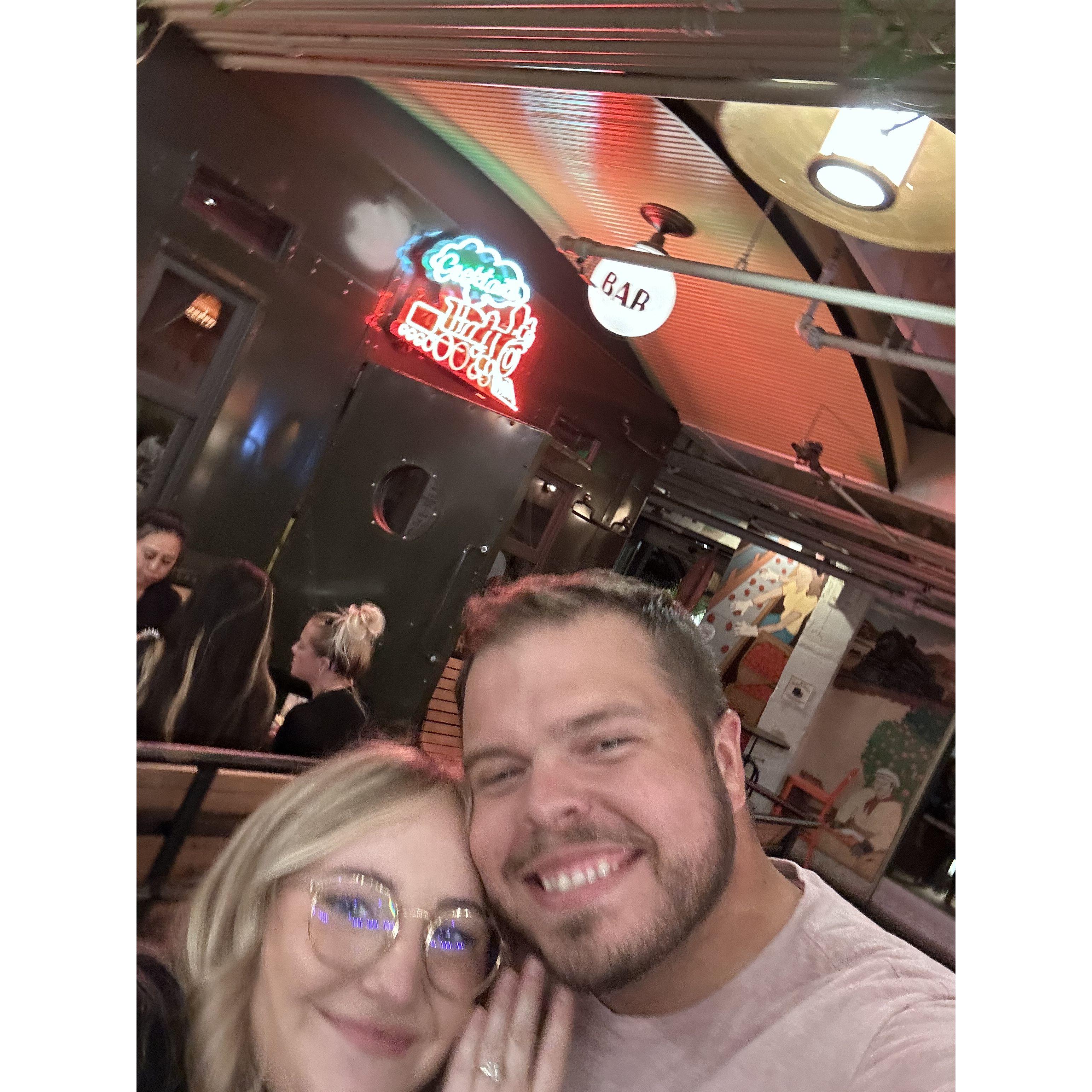 Visiting where we had our first date since getting engaged