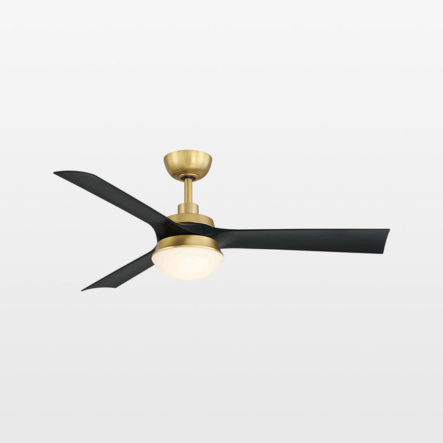 Barlow 52" Brass/Black Ceiling Fan with LED Light Indoor/Outdoor