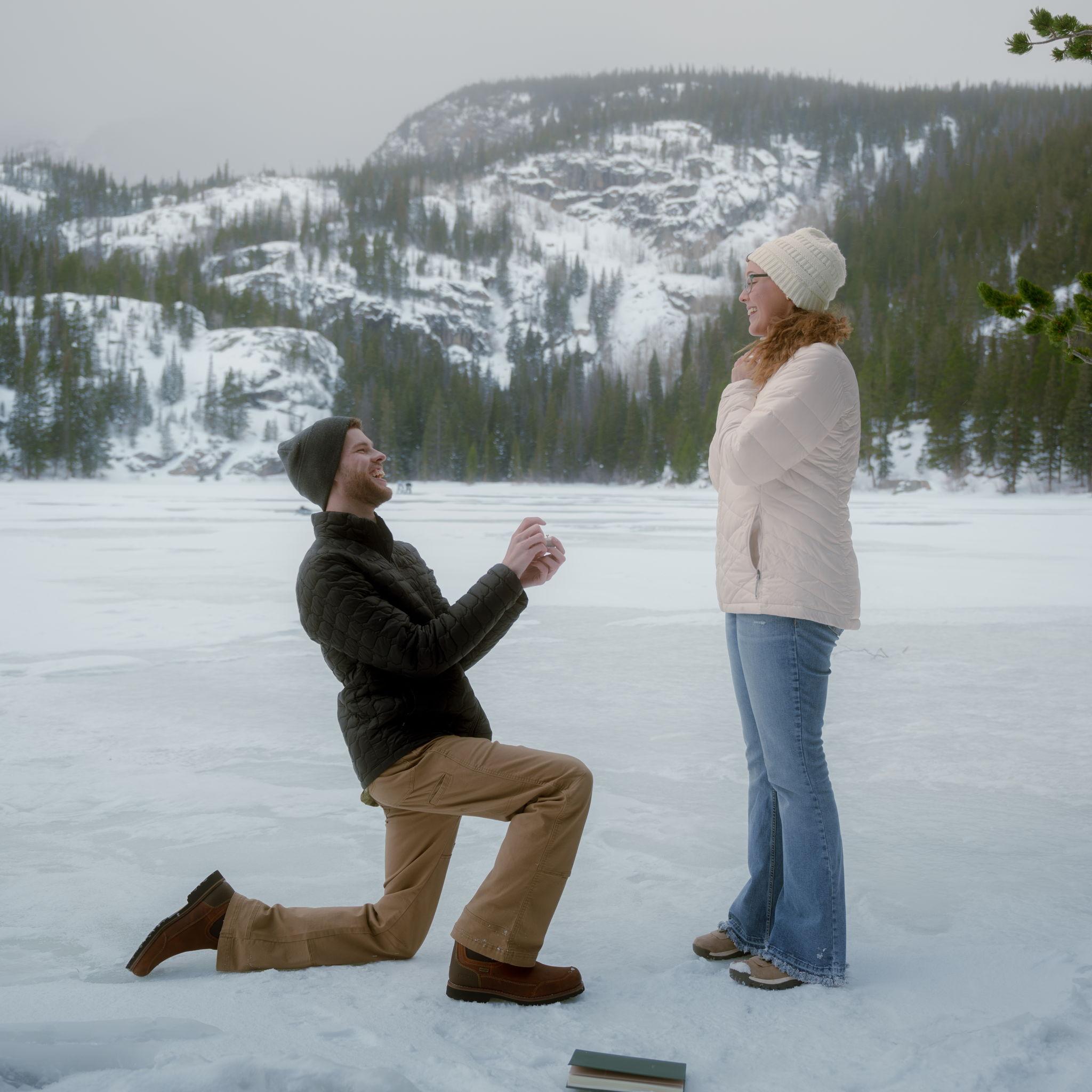 Proposal at Bear Lake, Estes Park Colorado. Aimee had no idea...well she definitely had her suspicions.