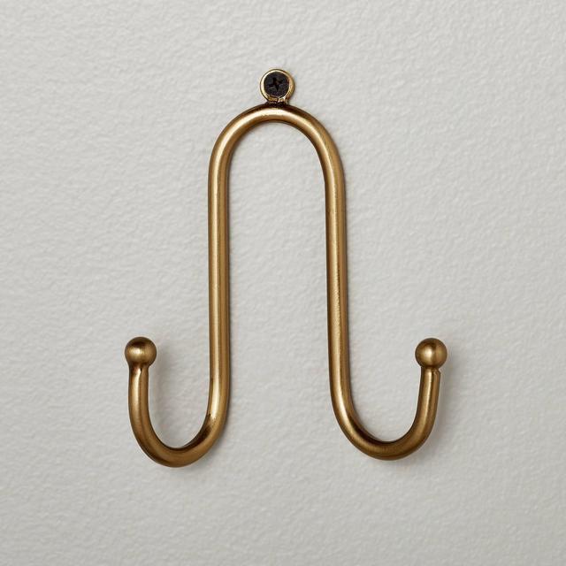 Double Prong Metal Wall Hook Brass Finish - Hearth & Hand™ with Magnolia