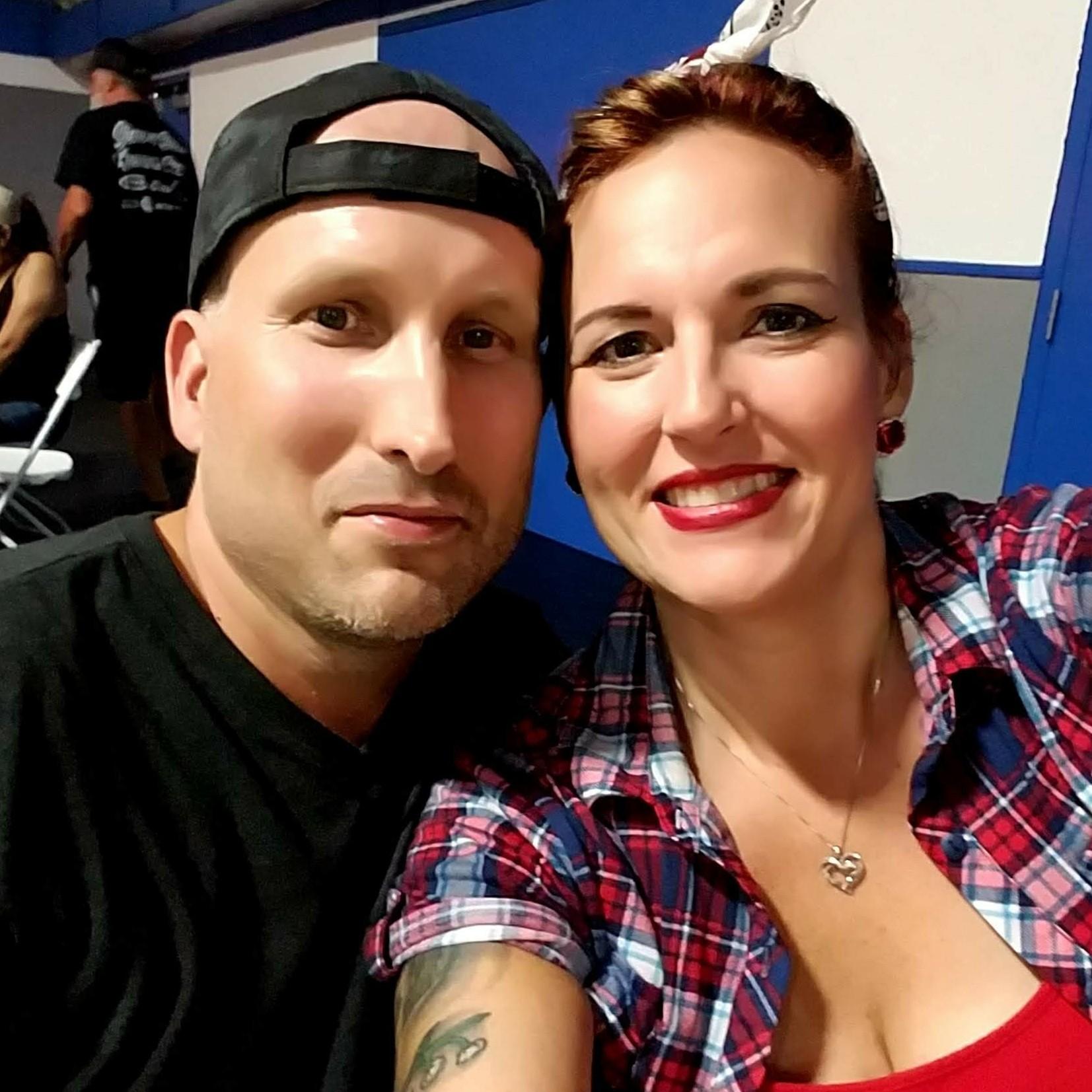 At the Margarita Fest in Barstow, with one of my best friends Cherry. I dressed Rockabilly, because I was helping Cherry set up for the event. Danny loved my look and we had to get a picture.