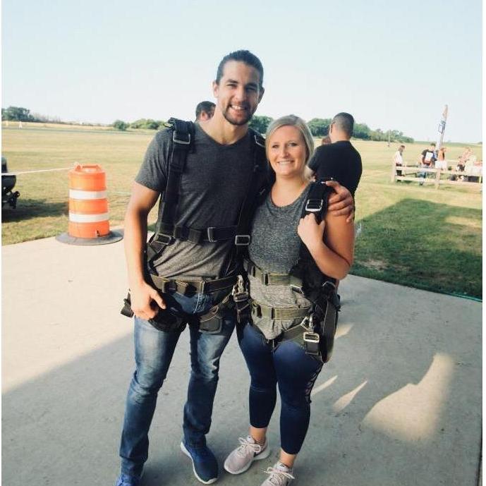 Right before we went skydiving!