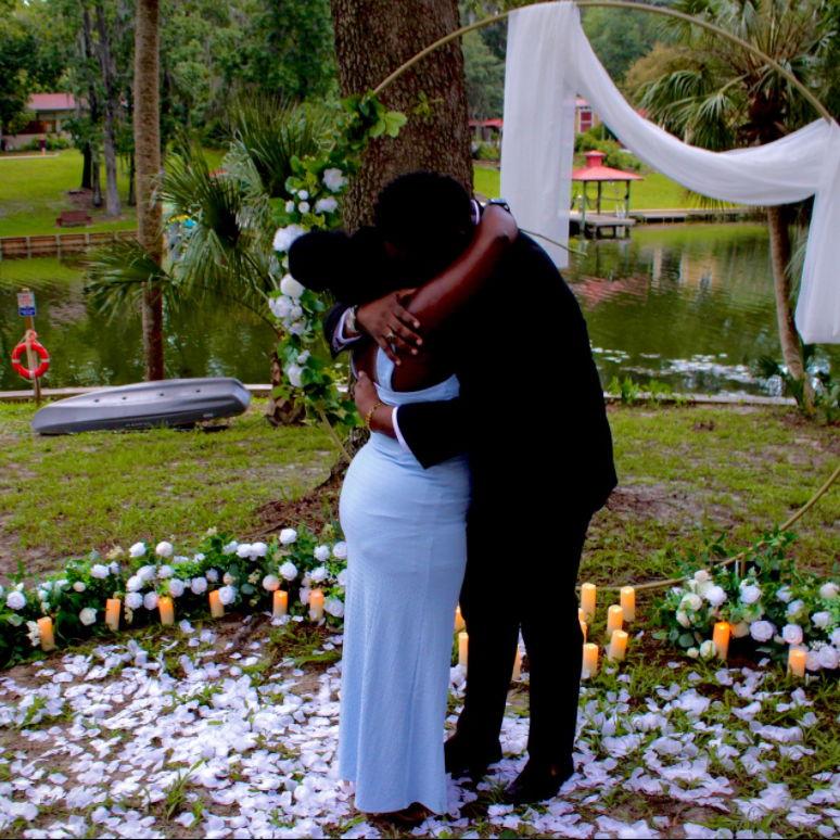 First hug as an engaged couple!