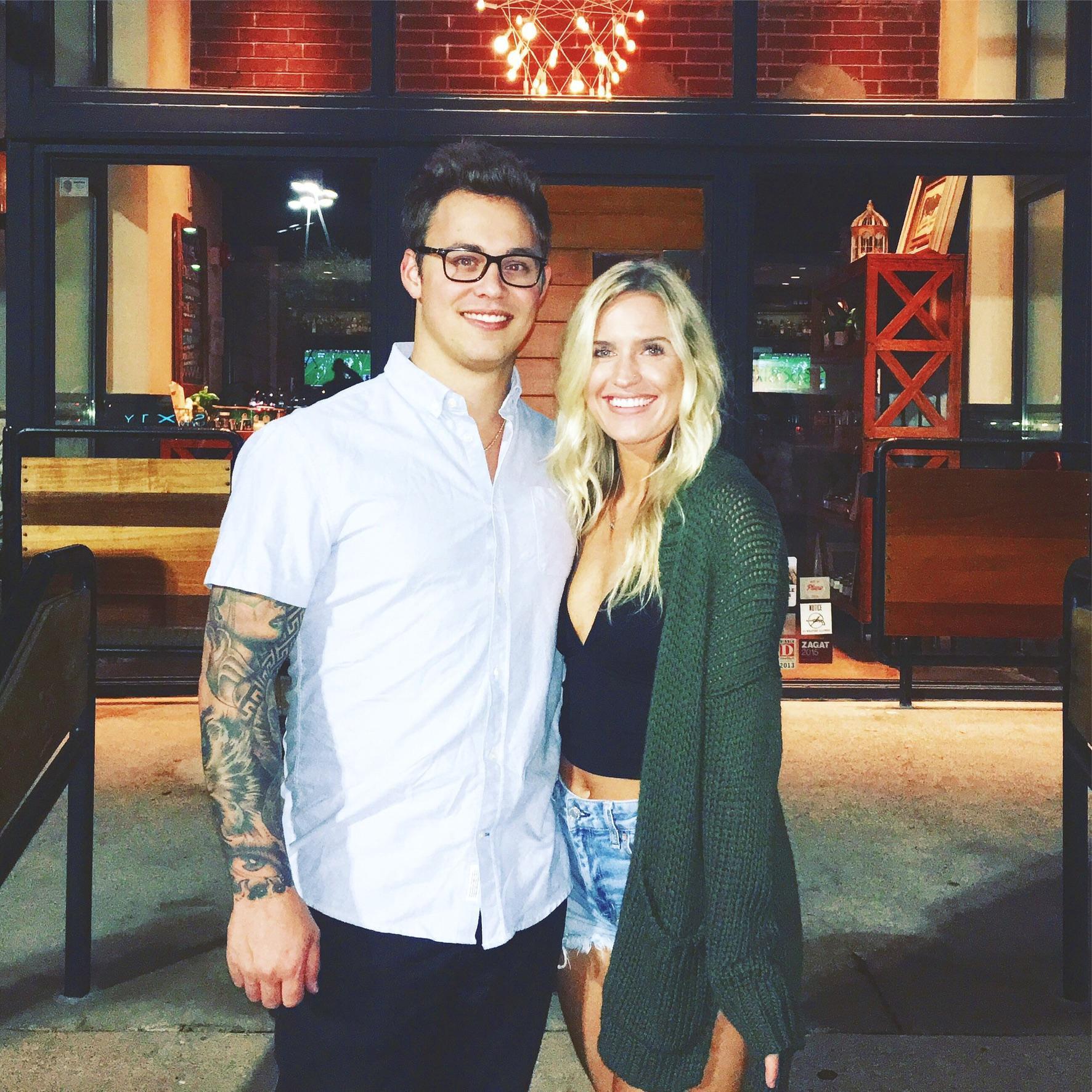 our first real photo together at Whiskey Cake - 2016