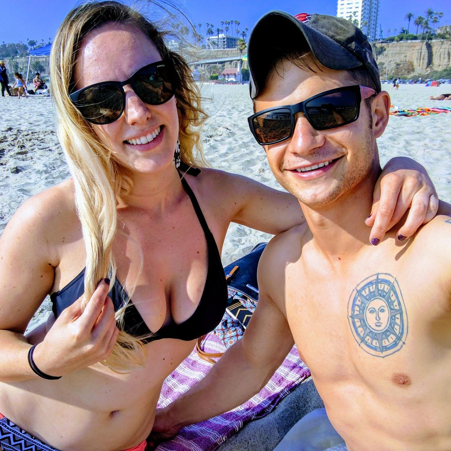 Enjoying the beach in Pasadena