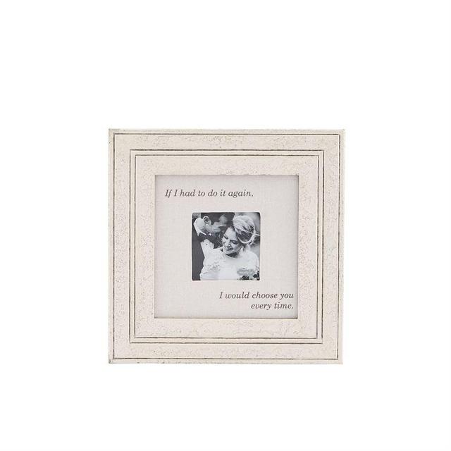 Mud Pie I Choose You Wood & Linen Picture Frame