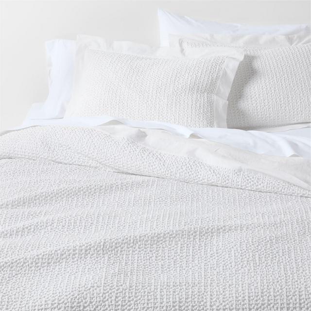 Organic Cotton Waffle Crisp White Full/Queen Duvet Cover