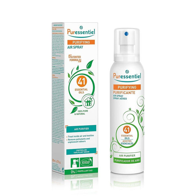 "Puressentiel Purifying Air Freshener Spray - Room Spray with 41 Essential Oils - Eliminate Odors without Synthetic Chemicals - Multi-Use - 6.75 oz"