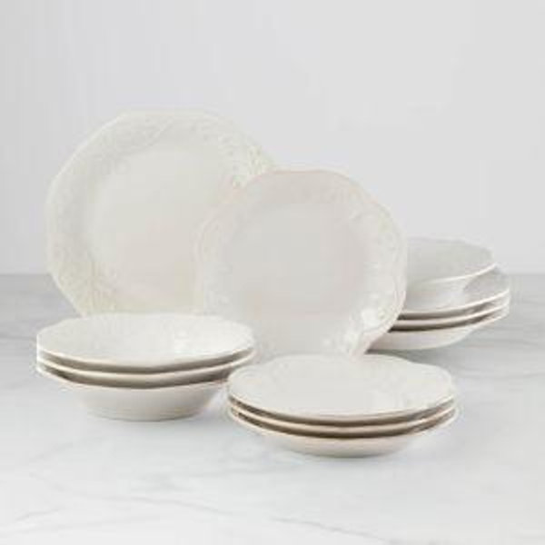 French Perle 12-Piece Dinnerware Set