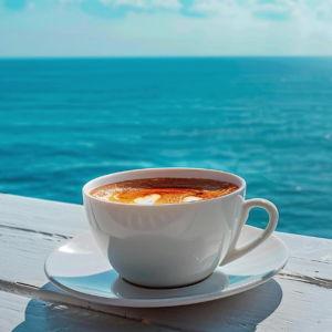 A Morning Coffee for Two on the Beach