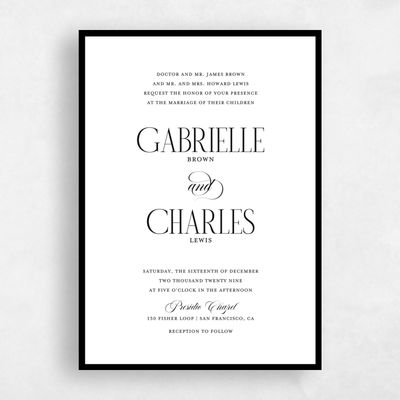 Multi-Colored Wedding Invitation - Ford Classic