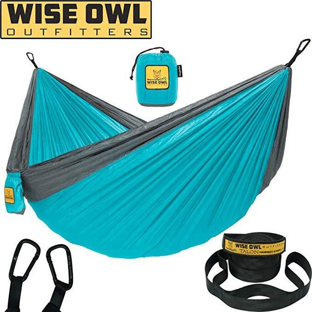 Wise Owl Outfitters Hammock Camping Double & Single with Tree Straps - USA Based Hammocks Brand Gear, Indoor Outdoor Backpacking Survival & Travel, Portable