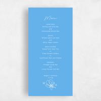 Blue Wedding Menu - Bow Bridge