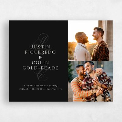 Black Wedding Save the Date - Cortona Multiphoto
