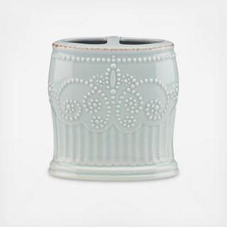 French Perle Ice Blue Toothbrush Holder