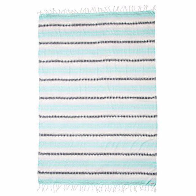 Sand Cloud Large Turkish Beach Towel - Peshtemal Cotton - Great for Beach Bath or as a Blanket - As Seen on Shark Tank - Mint Baja XL