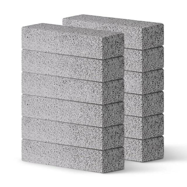 Lenicany 12Pack Pumice Stone for Toilet Cleaning Bowl Stick,Powerfully Cleans Hard Water Rings, Calcium Buildup & Stains, Suitable for Cleaning Toilet, Bathtubs, Kitchen Sink, Grill