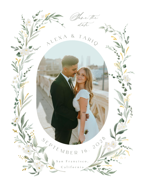 Darcy Photo Foil | Dark Sage | Zola Save The Dates
