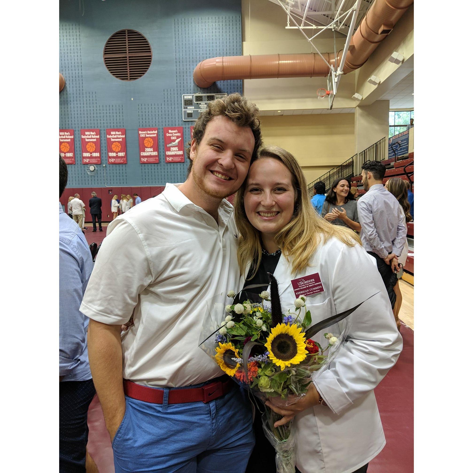 Kerrigan's white coat ceremony for physical therapy school in 2018